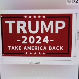 Red Trump 2024 Banner 3x5 Feet Take America Back
